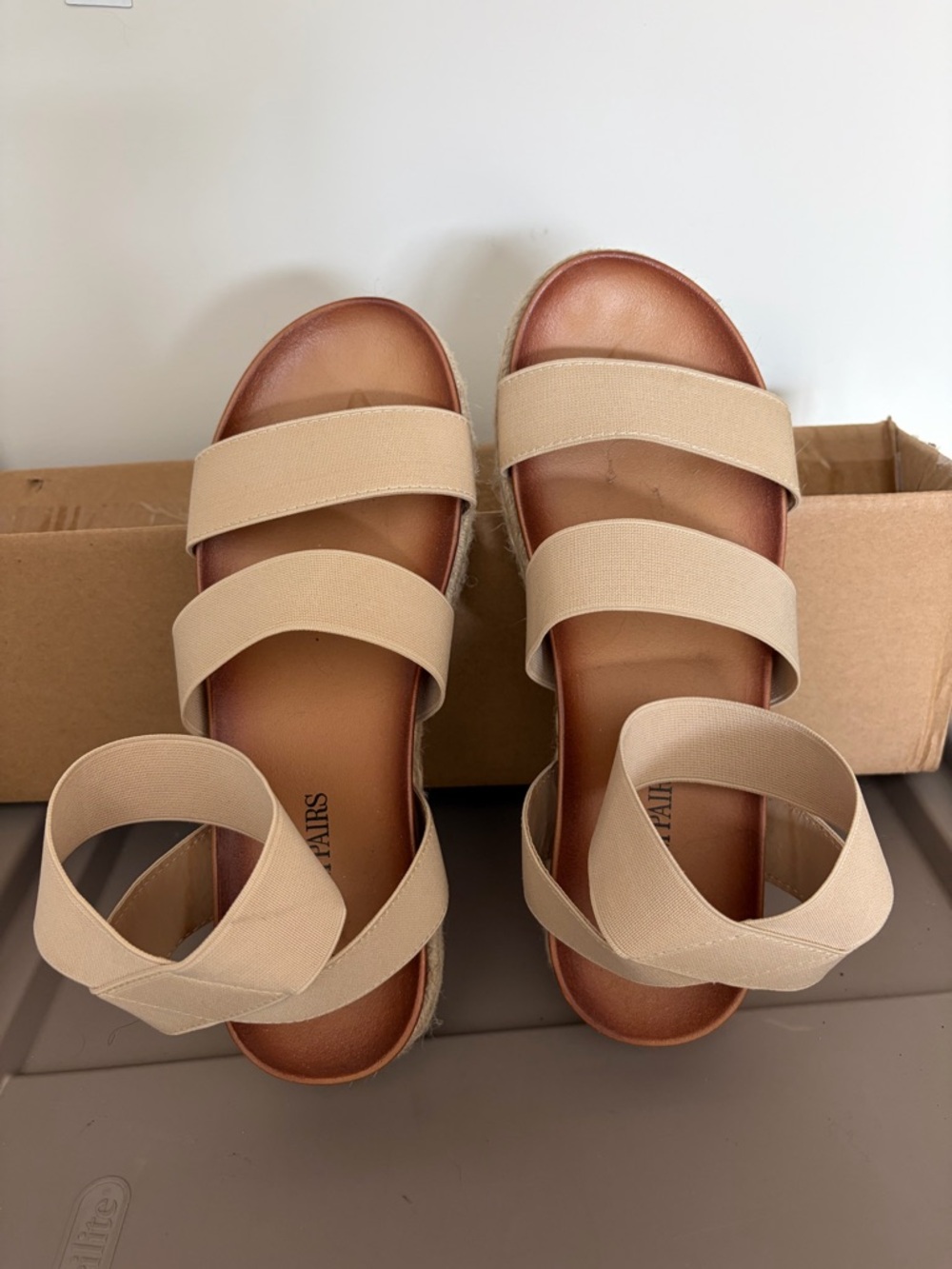 Women’s Beige Elastic Strap Sandals
